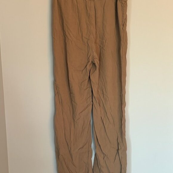 H & M Paperbag light weight linen-like pants Tan Large - Picture 6 of 6